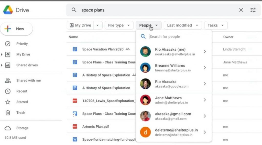 Search Chips in Google Drive