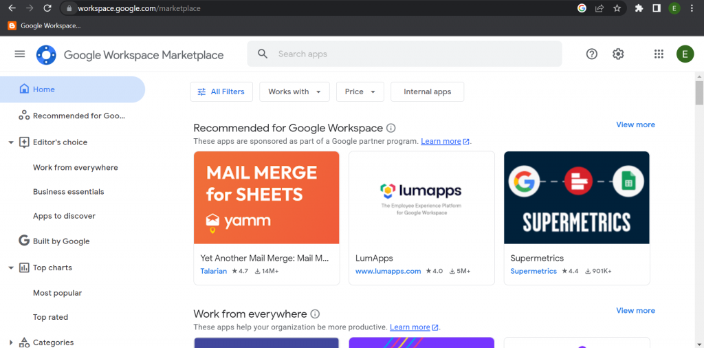 Google Workspace Marketplace